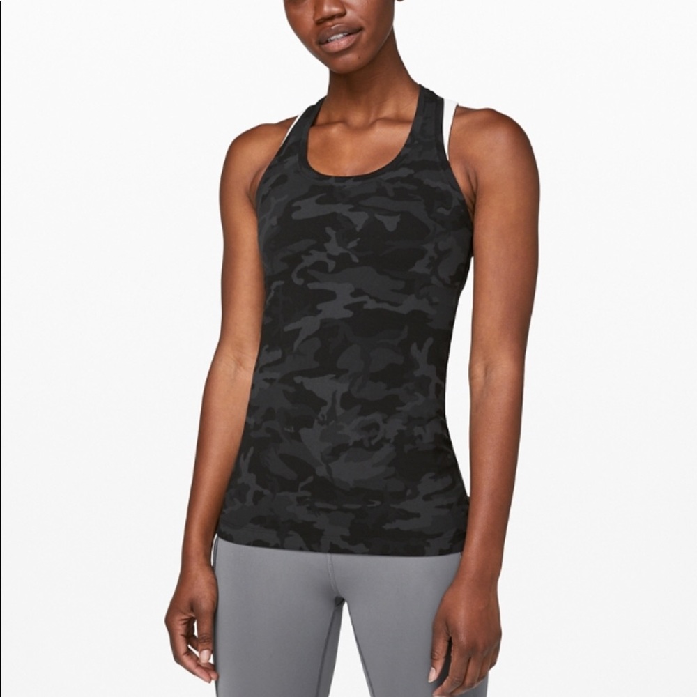 Lululemon Cool Racerback II Nulu Black Camo Size 4